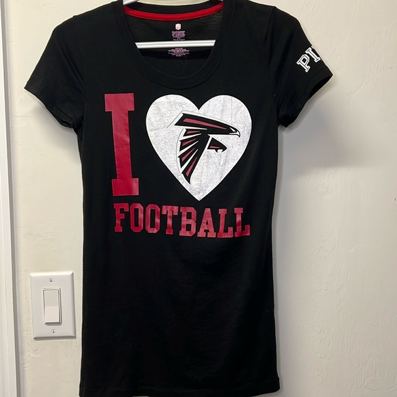 PINK Victoria's Secret Tops - Victoria’s Secret PINK with 5th & Ocean I Love Football Atlanta Falcons Shirt